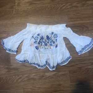 White embroidery Off the Shoulder top